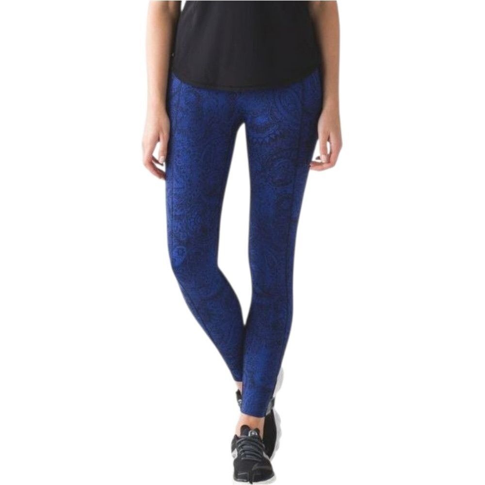 Lululemon Like Nothing 7/8 Tight - Antique Paisley Sapphire Blue Black